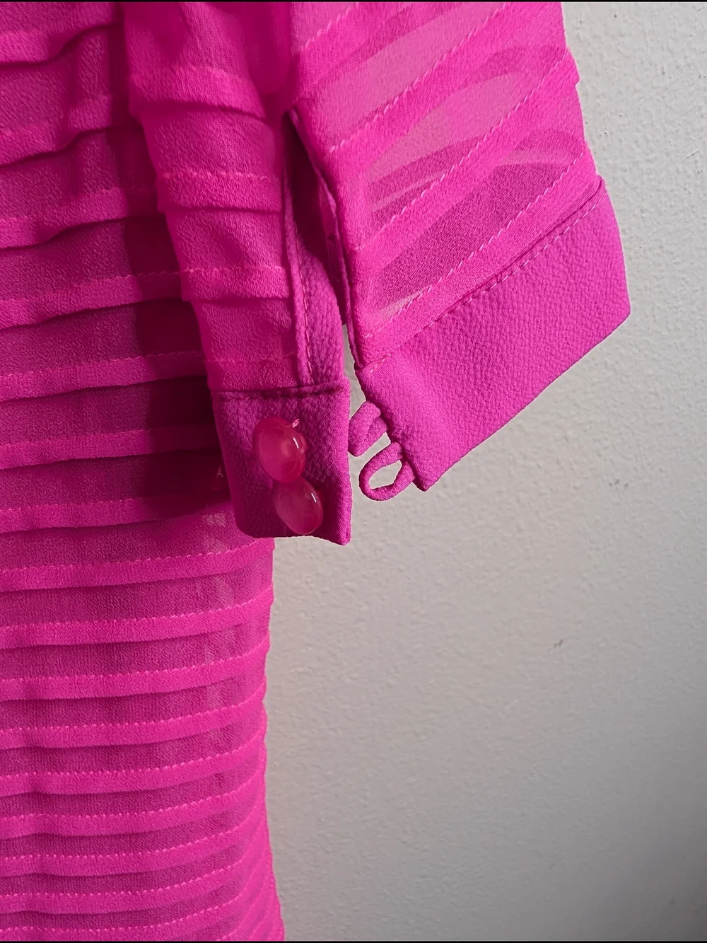 Prada 100% Silk Pleated Mini Dress Hot Pink Size 6‎